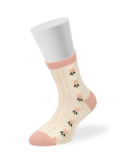 д.носки OMSA kids Calzino 22A03 ажурная косичка и цветочки - фото 10595