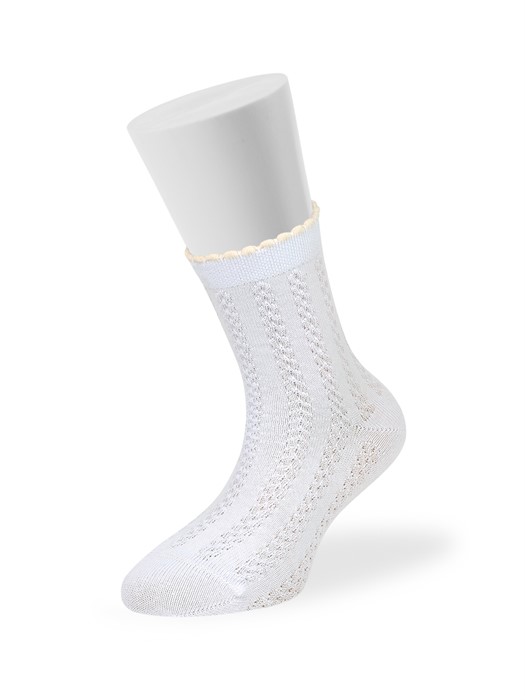 д.носки OMSA kids Calzino 22A03 ажурная косичка и цветочки - фото 10598